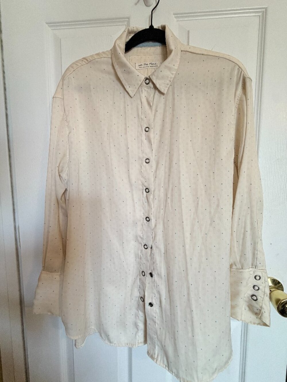 We The Free Free People Polka Dot Button Down Blouse Small